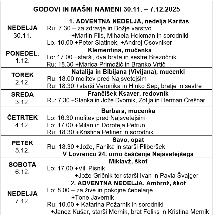 Mašni nameni in godovi